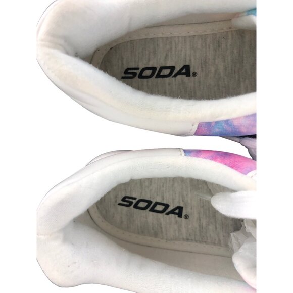 Pink & Blue Tie Dye Lace Up Sneakers by Soda Womens Size 8 - Picture 10 of 16